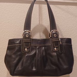 COACH Hampton Black Leather Soho Shoulder Bag Handbag #F13732 EUC w/ Hangtag.
